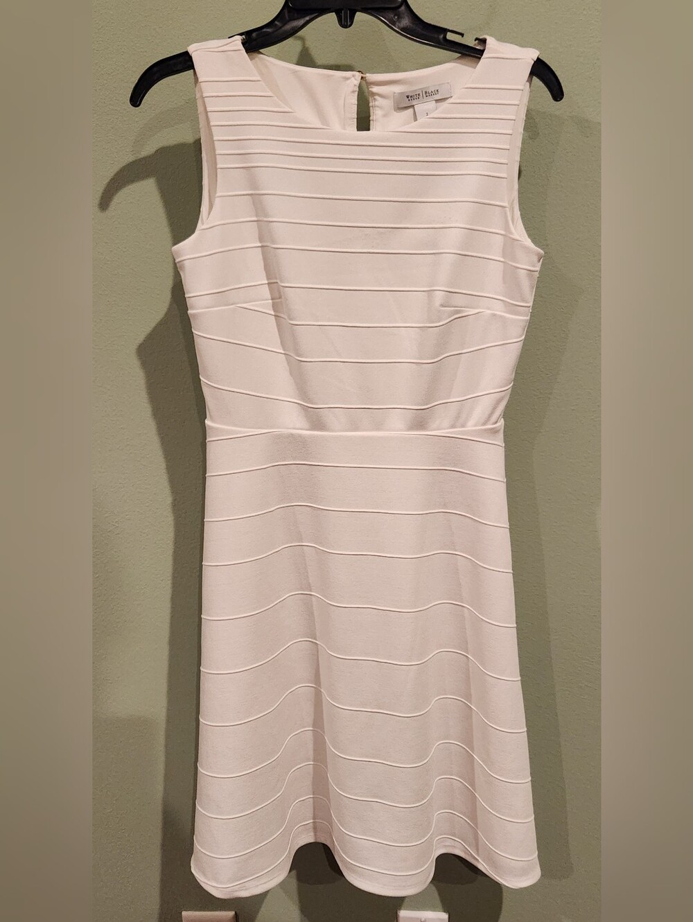 White House Black Market White Sleeveless Fit & Flare Dress